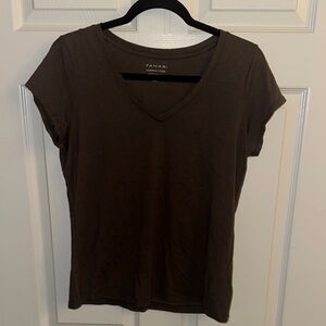 Women's Brown V-Neck Top